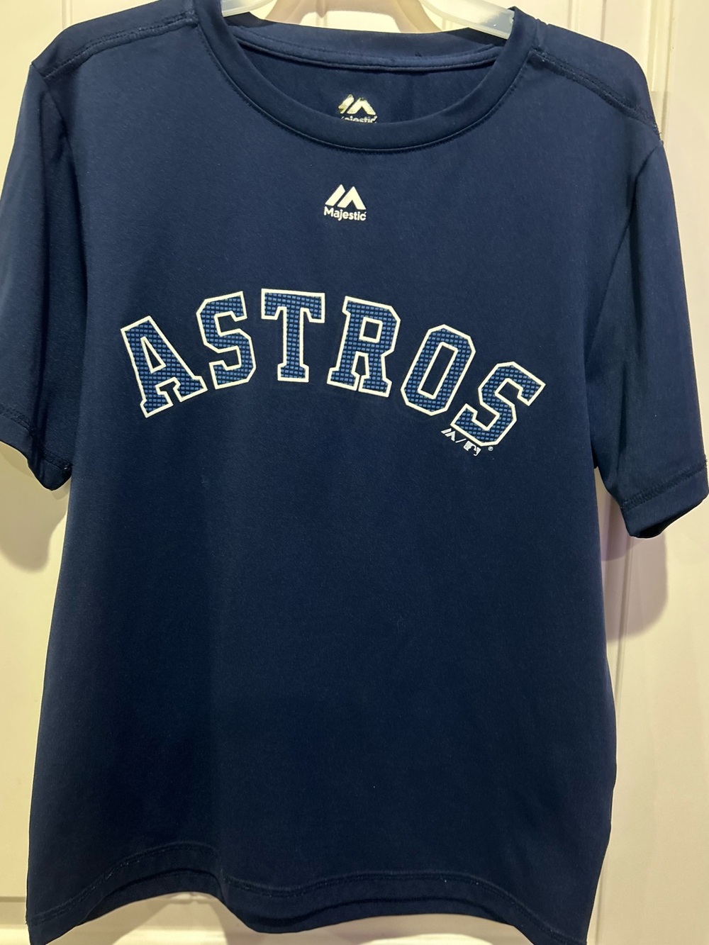 Majestic Navy Kids Astros Short Sleeve Cool Base Tee with White Logo